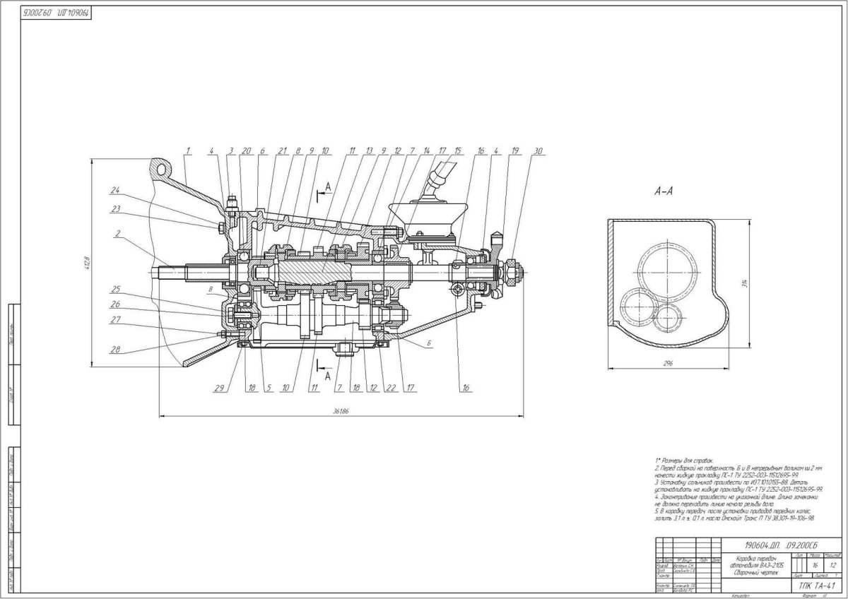 КПП ВАЗ 2101 Размеры