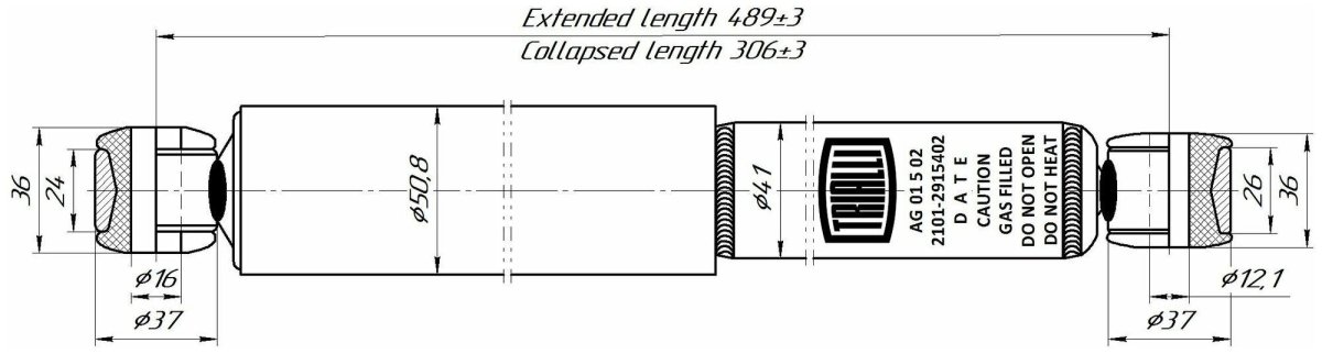 Амортизатор ВАЗ 2101 Размеры