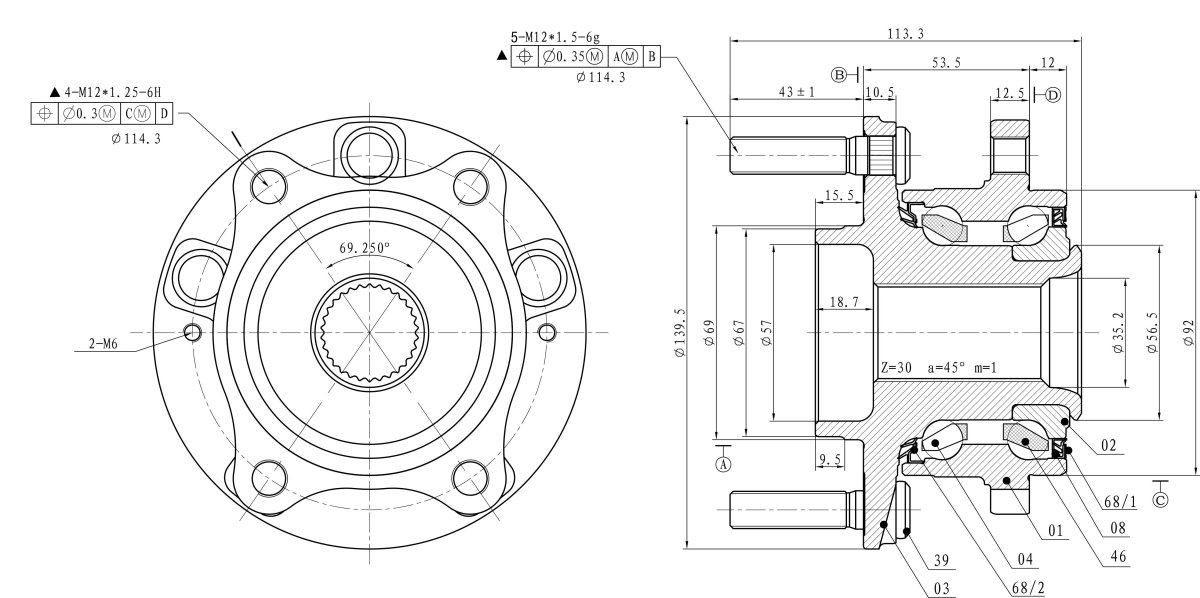 Задний ступичный подшипник Тойота Матрикс