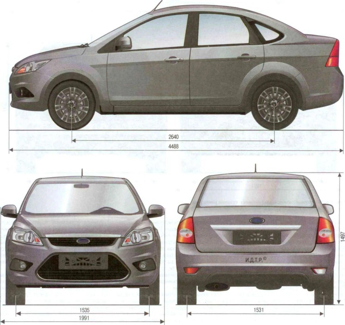 Ford Focus 2 седан габариты