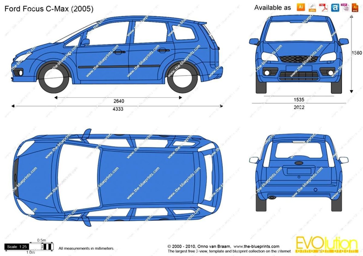 Габариты Ford c-Max 2007