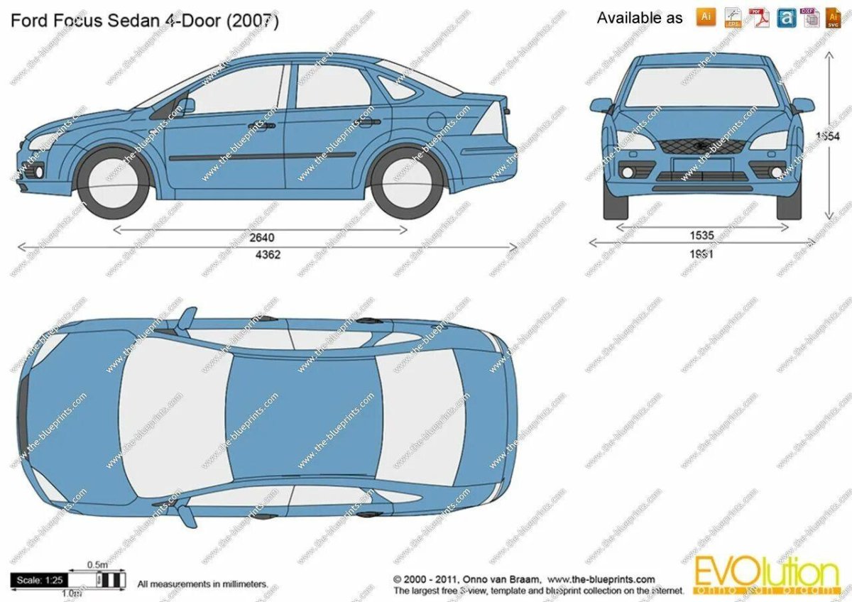 Ширина Форд фокус 2 седан
