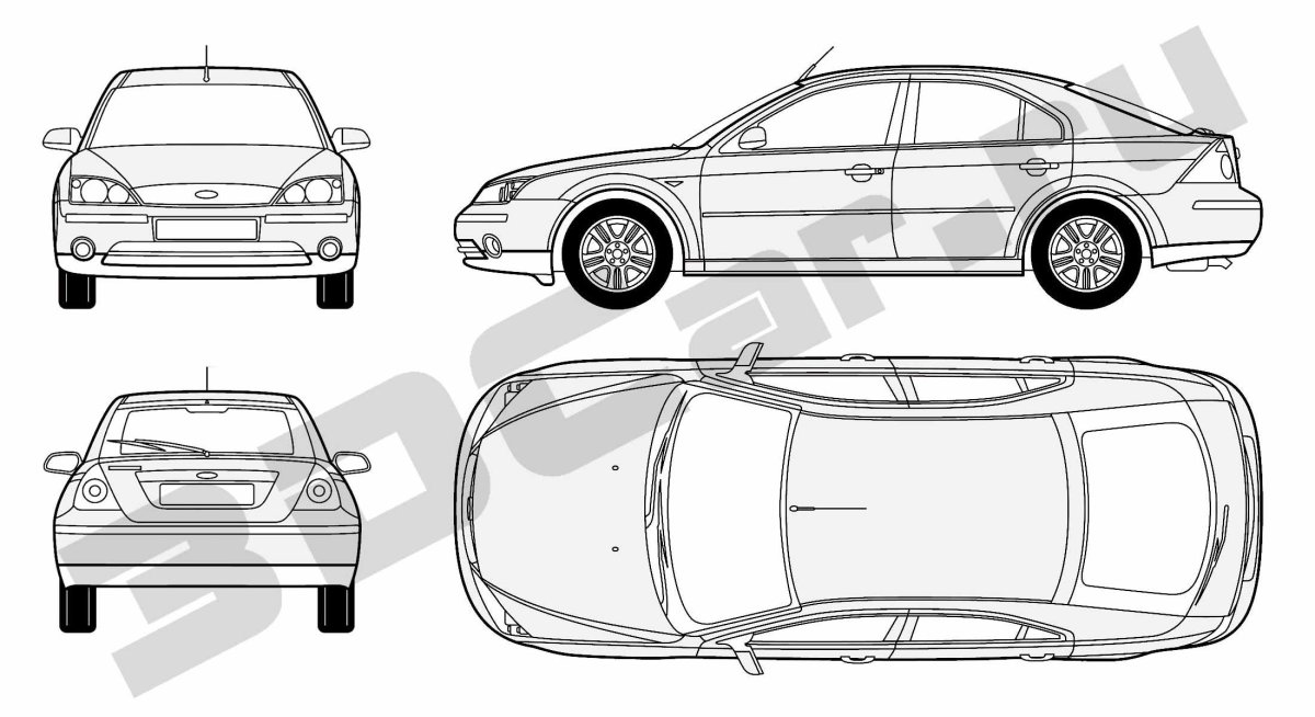 Ford Focus 2 универсал чертеж