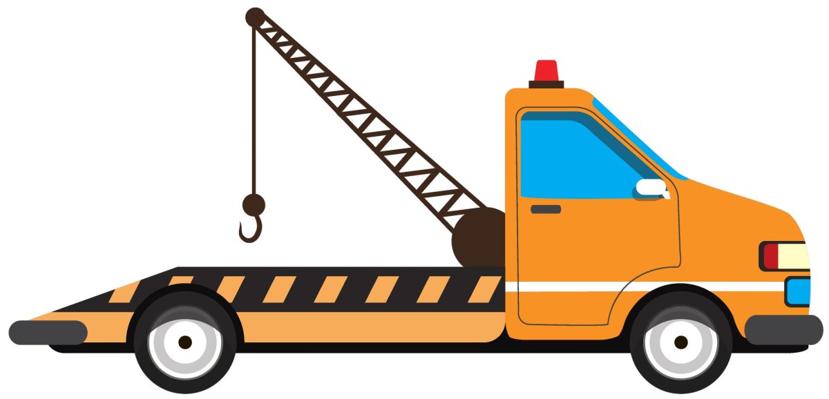 Эвакуатор на белом фоне