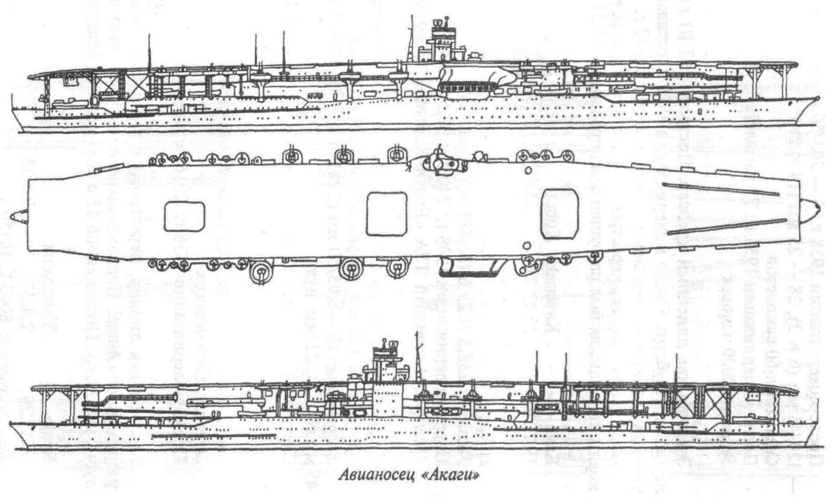 Японский авианосец Акаги чертежи
