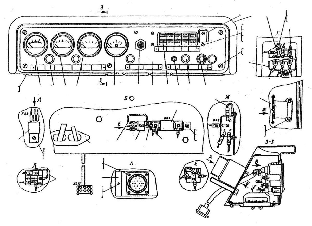 Щиток приборов трактора б10м