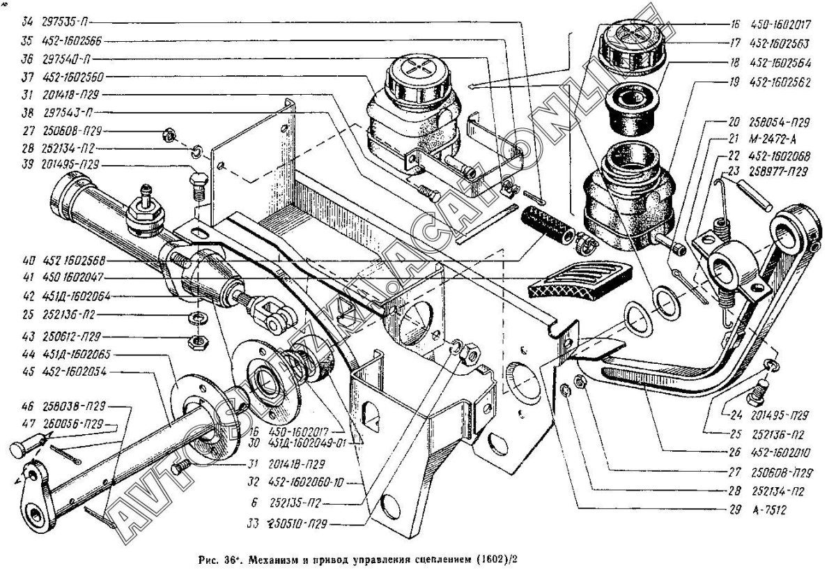 Привод сцепления на УАЗ 3962