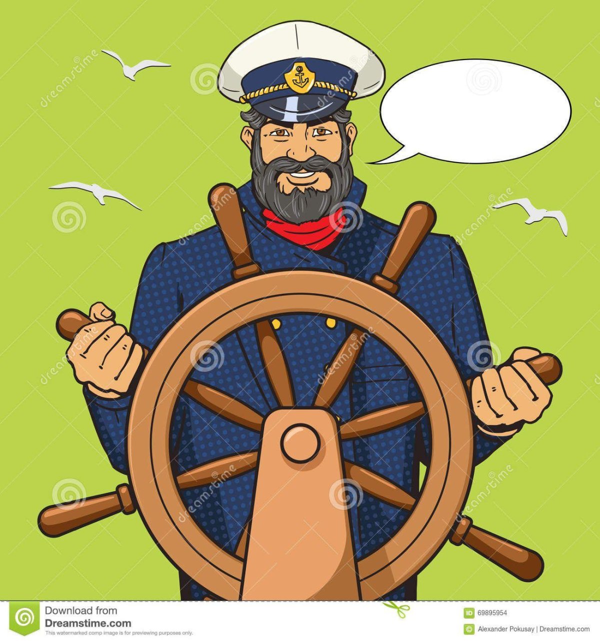 Матрос за штурвалом корабля