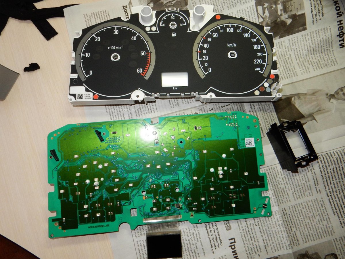 Пересвет приборной панели Opel Astra h