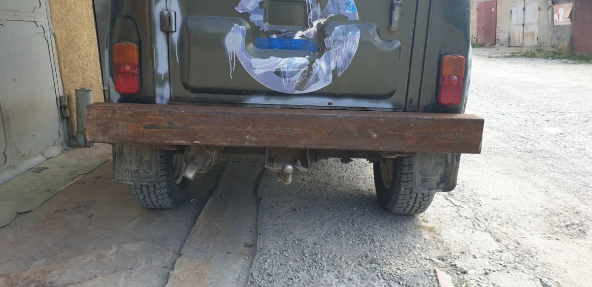 Задний силовой бампер на УАЗ Хантер