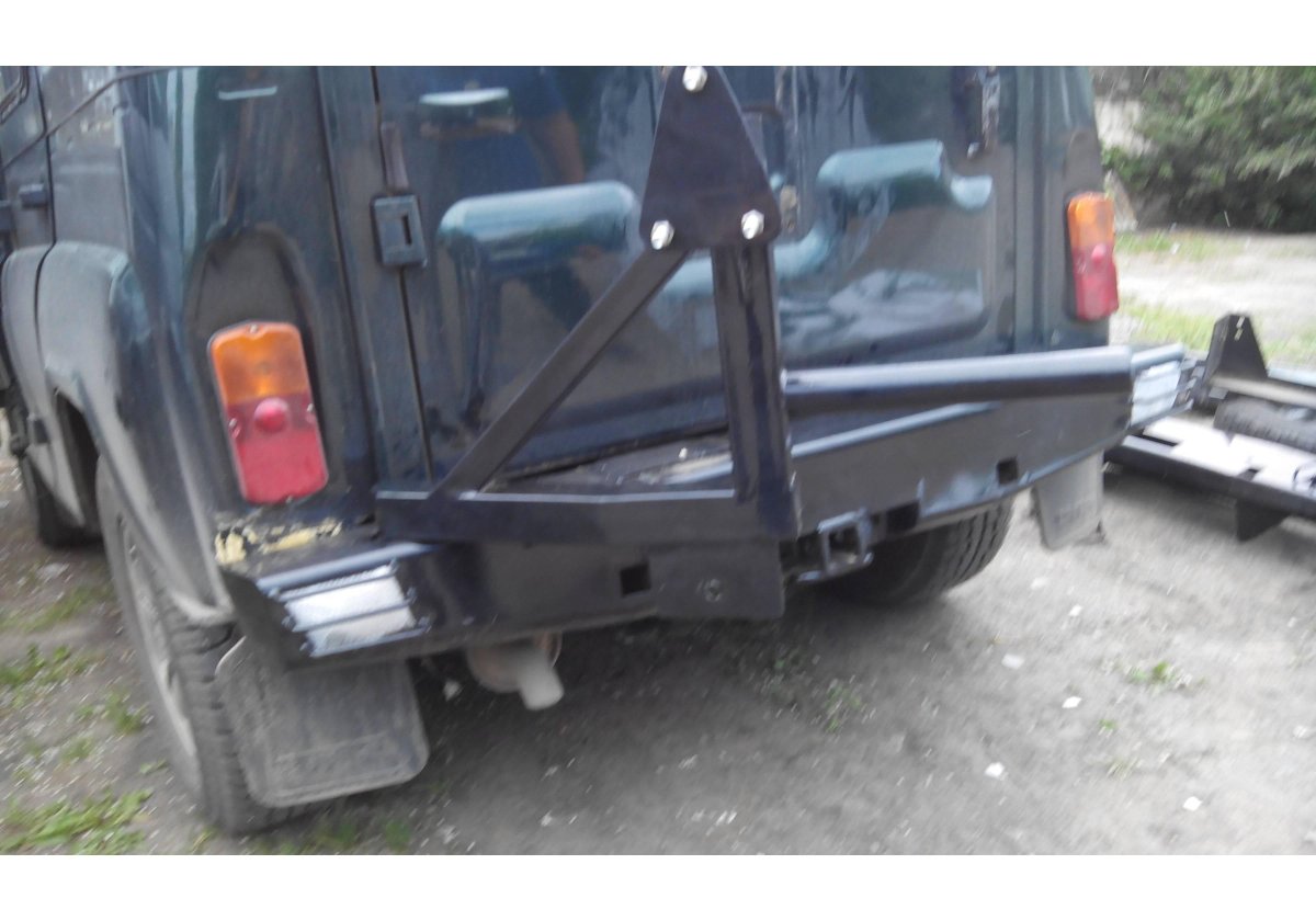 Задний силовой бампер на УАЗ Хантер