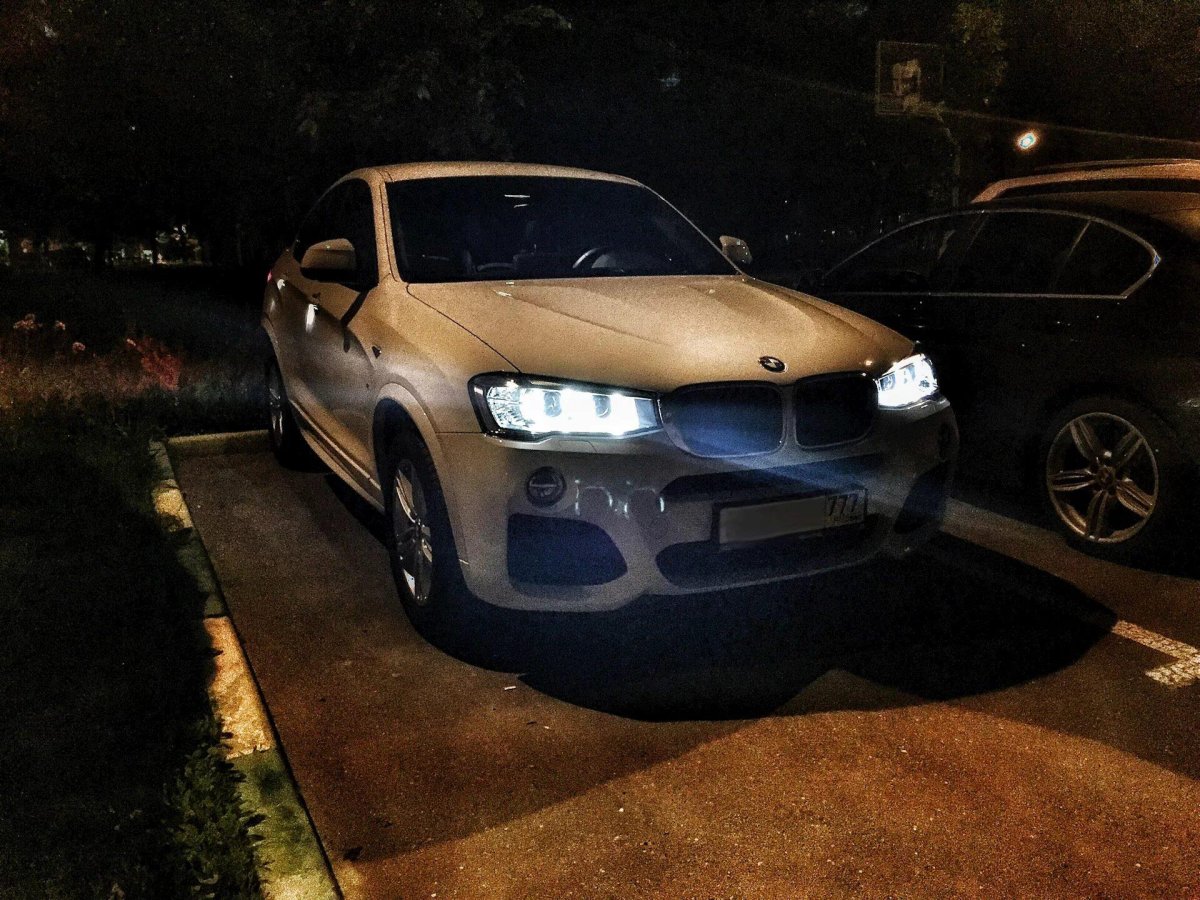 BMW x6 фары ночью