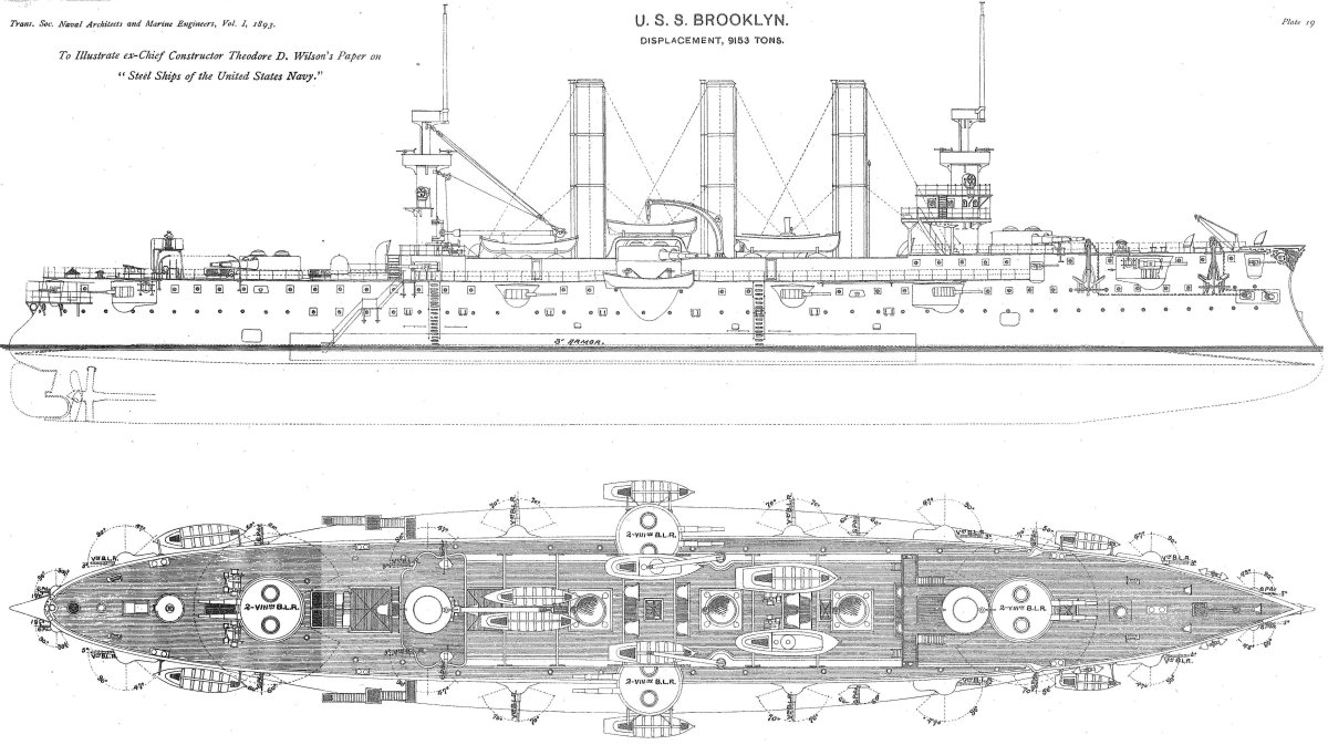 Броненосный крейсер Бруклин чертежи