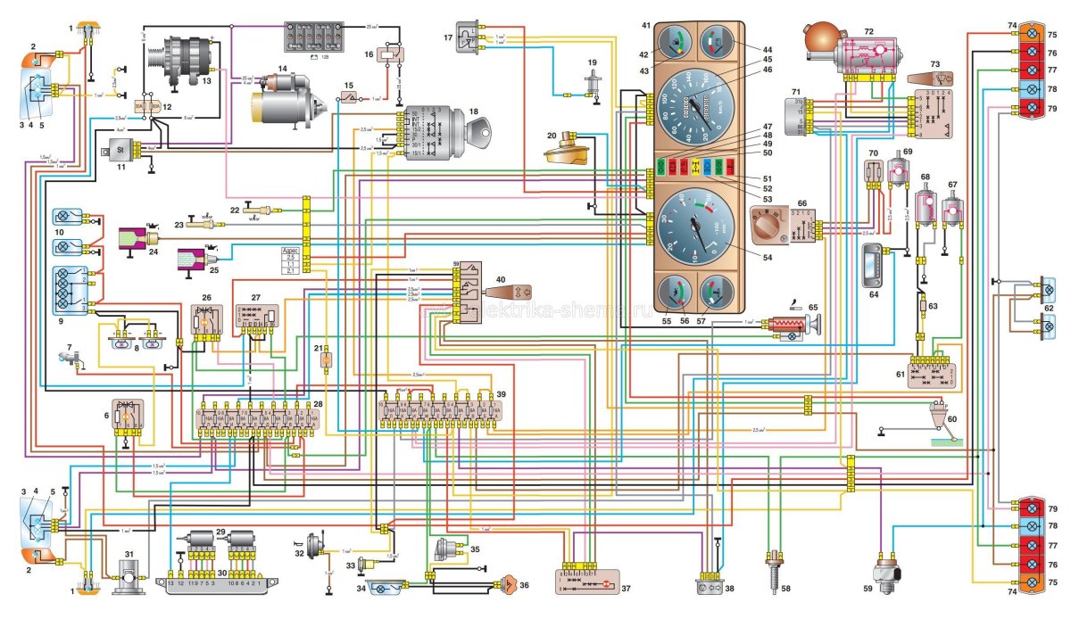 Газель схема электрооборудования двигатель 406