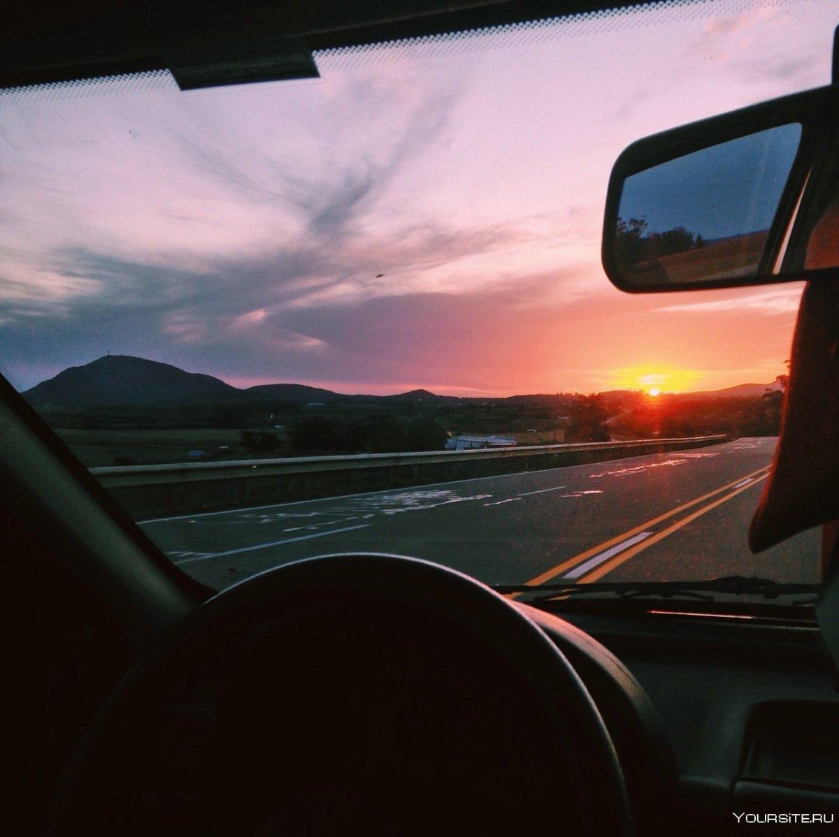 Красивый вид из машины