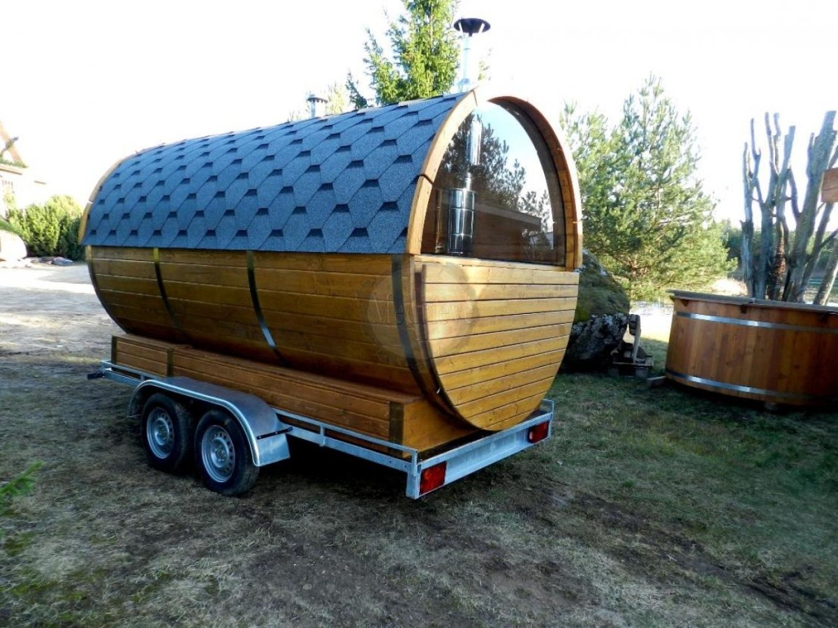 Баня бочка передвижная