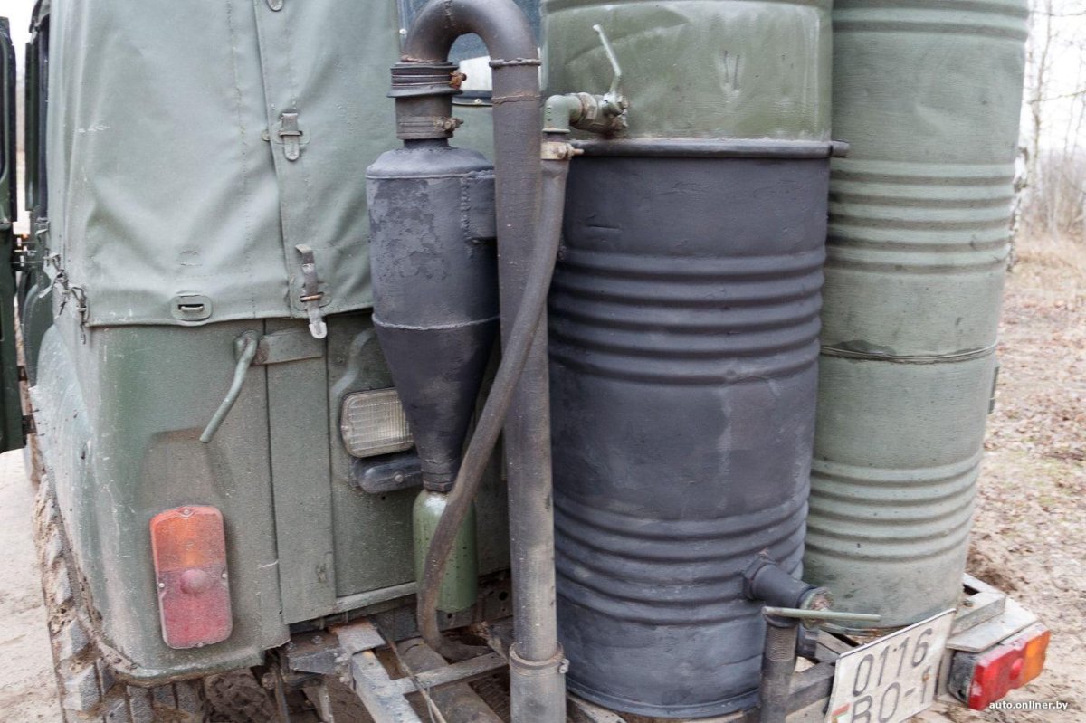 Газогенератор на дровах на УАЗ