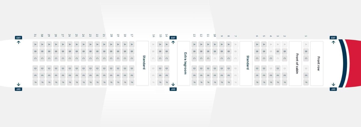 Расположение кресел в Боинге 737-800 Норд Винд