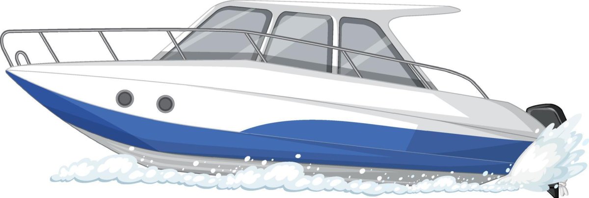 Катер на белом фоне