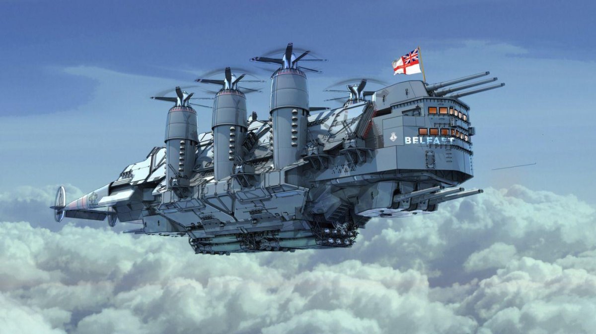 Дирижабль линкор дизельпанк
