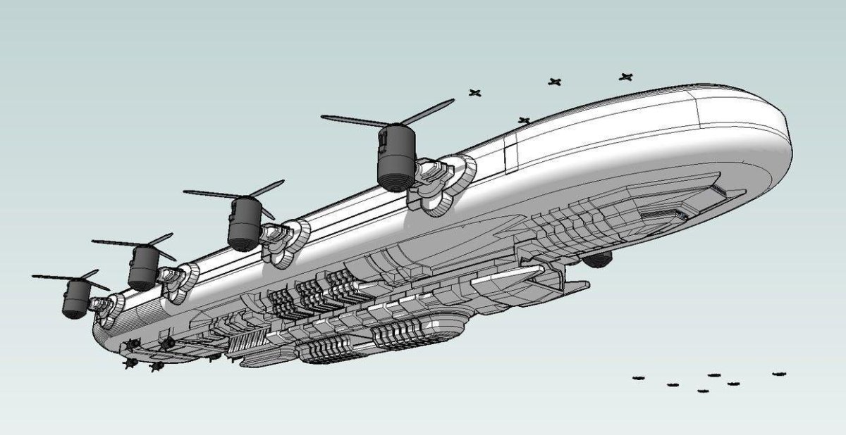 Дизельпанк дирижабли авианосец