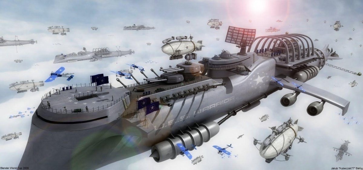 Дирижабль линкор дизельпанк