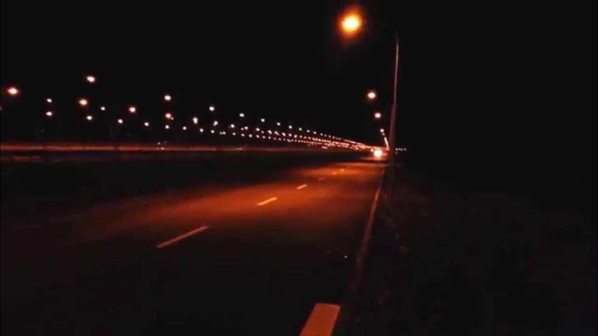 Ночная дорога из машины