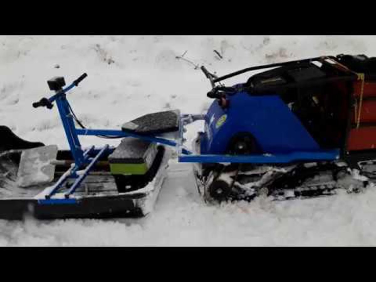 Мотобуксировщик Помор с модулем толкач