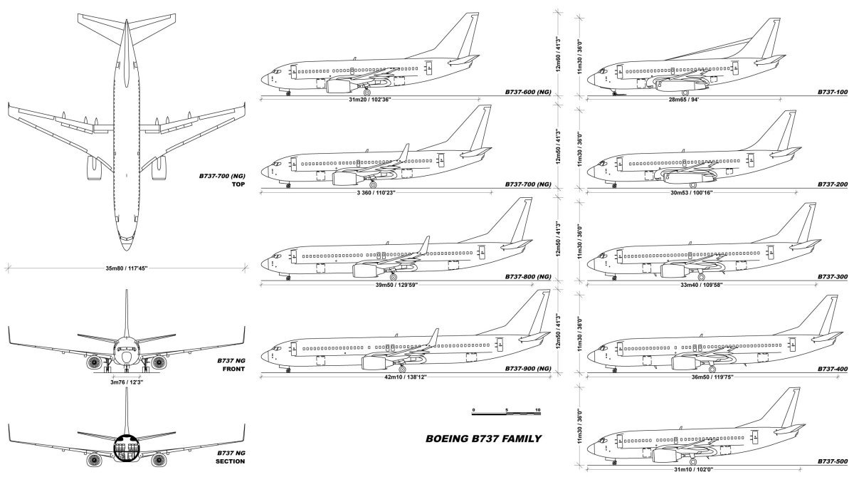 Боинг 737 чертеж