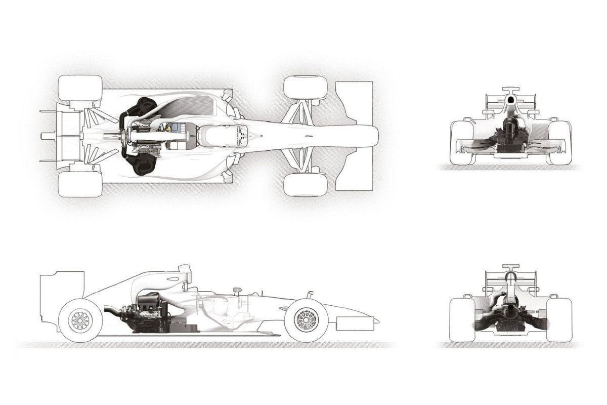 Чертёж болида ф1