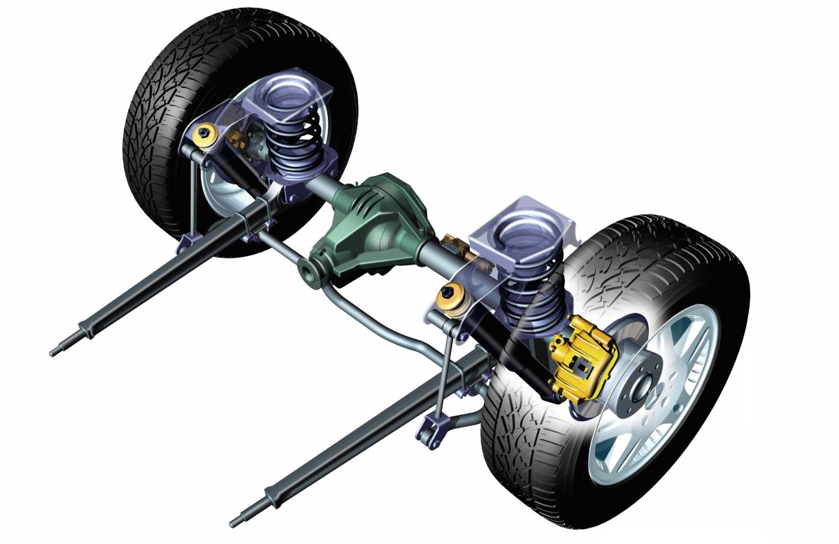 Задняя подвеска зависимая, на продольных рычагах