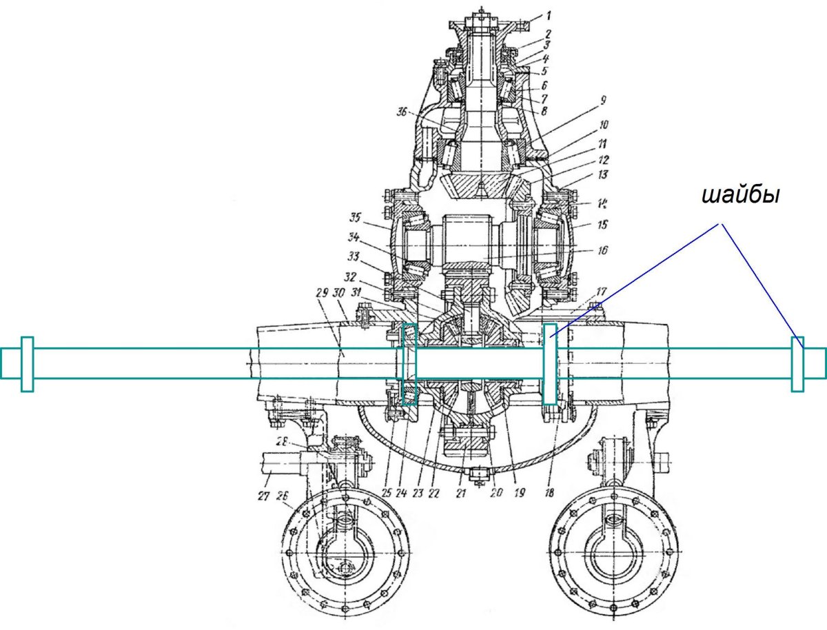 Редуктор заднего моста ЗИЛ 130 чертеж