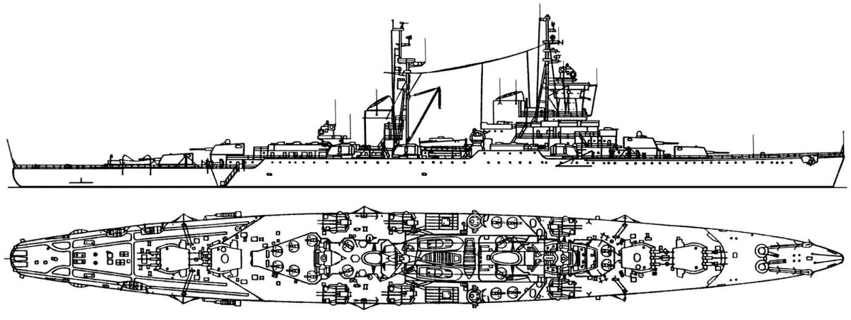 Крейсер Свердлов чертежи
