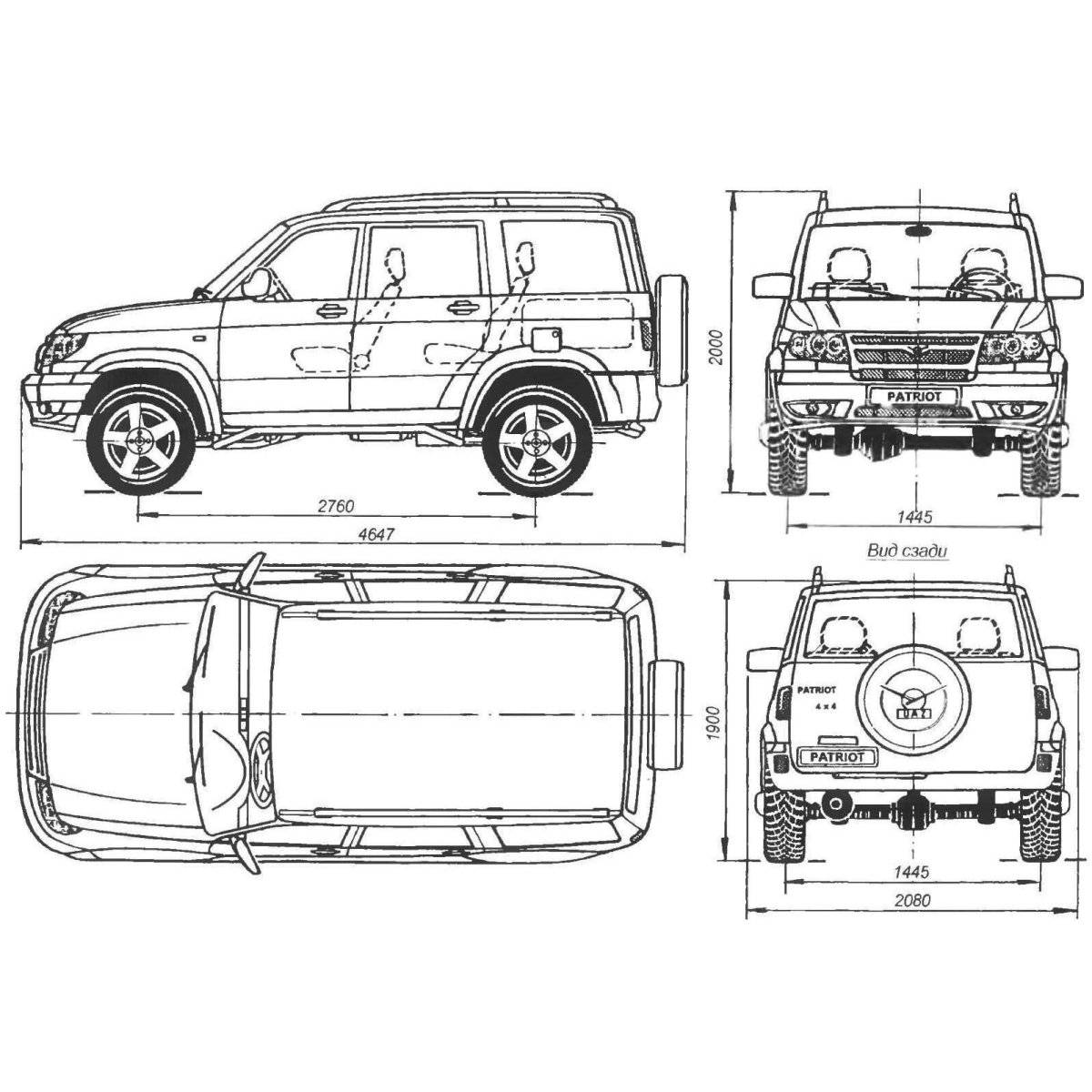 Габариты УАЗ Патриот габариты