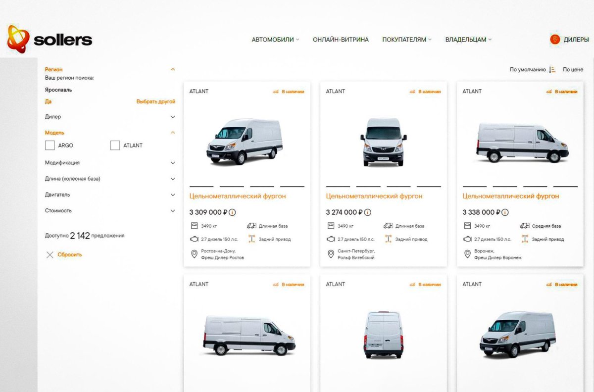 Фургон Атлант Соллерс размер кузова