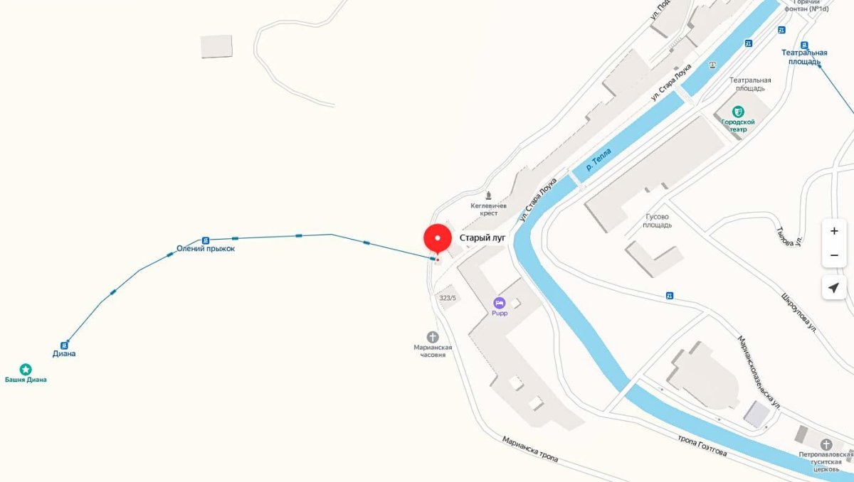 Карта колоннад в Карловых Варах