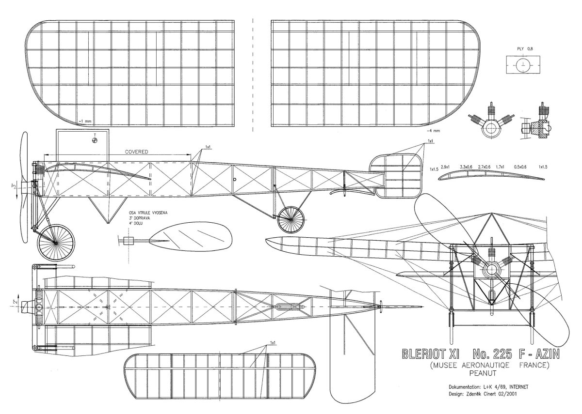 Самолет Блерио чертежи