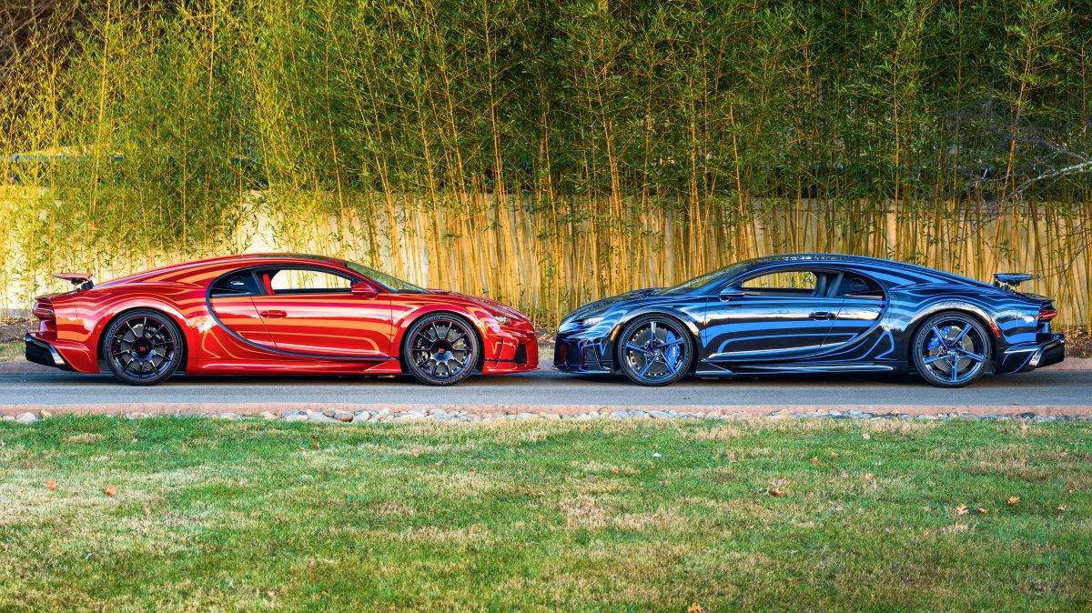 Новый красно белый Бугатти особой серии