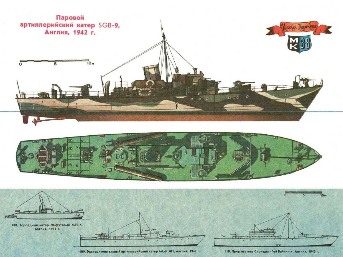 Артиллерийский катер MGB чертежи