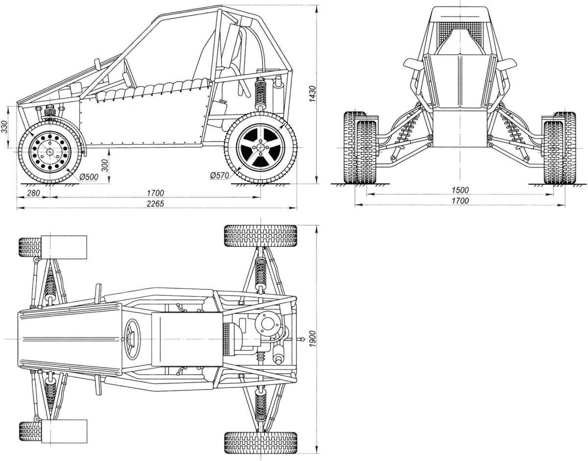 Багги Gokart 200 чертеж