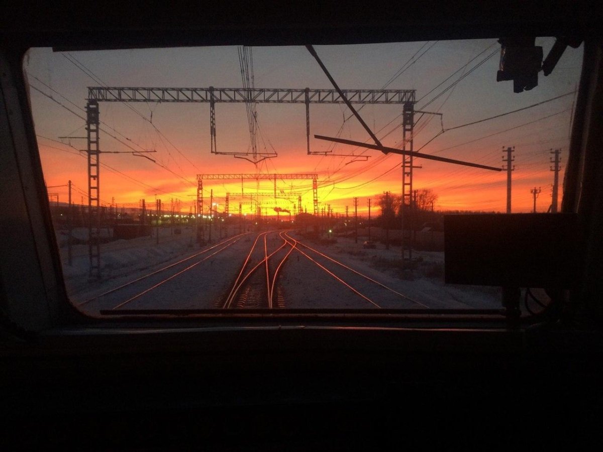 Красивый вид из поезда