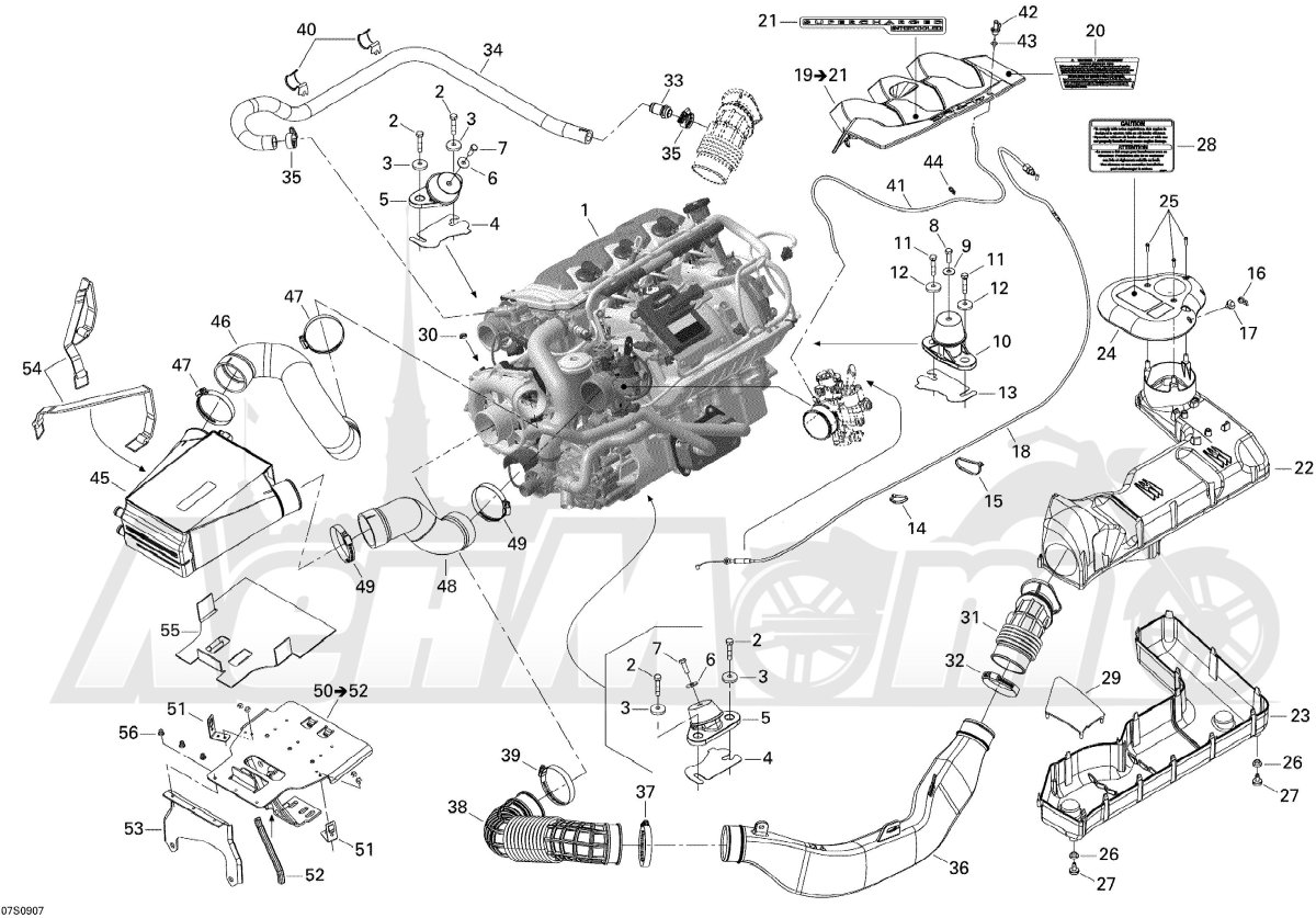 Система охлаждения выхлопа BRP RXT 300