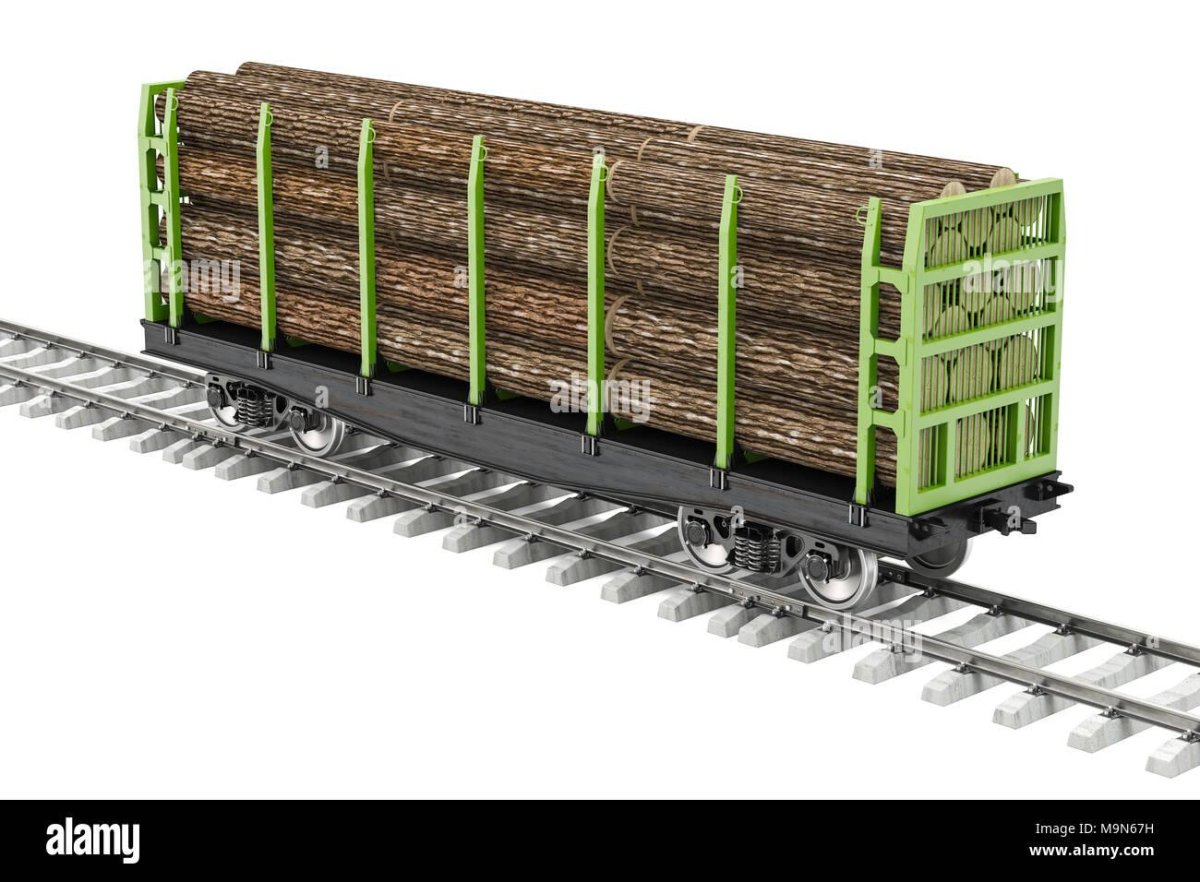 Вагоны с бревнами