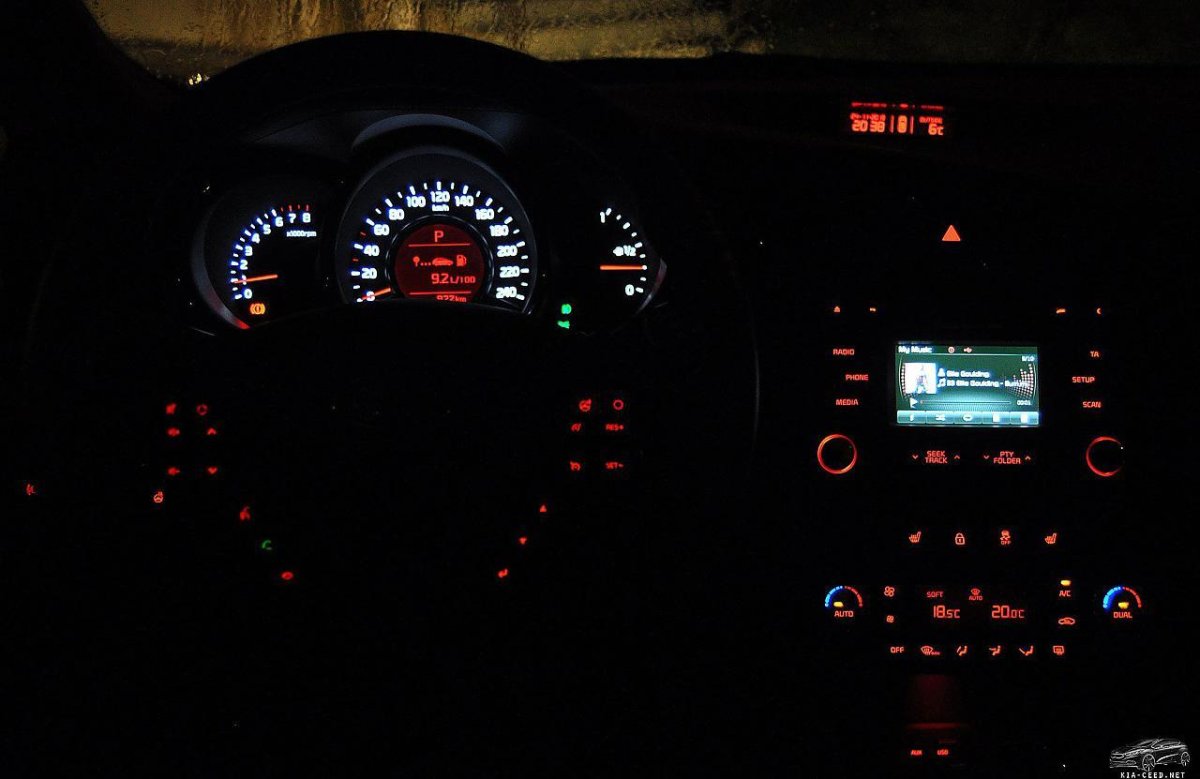 Киа Соренто ночью салон