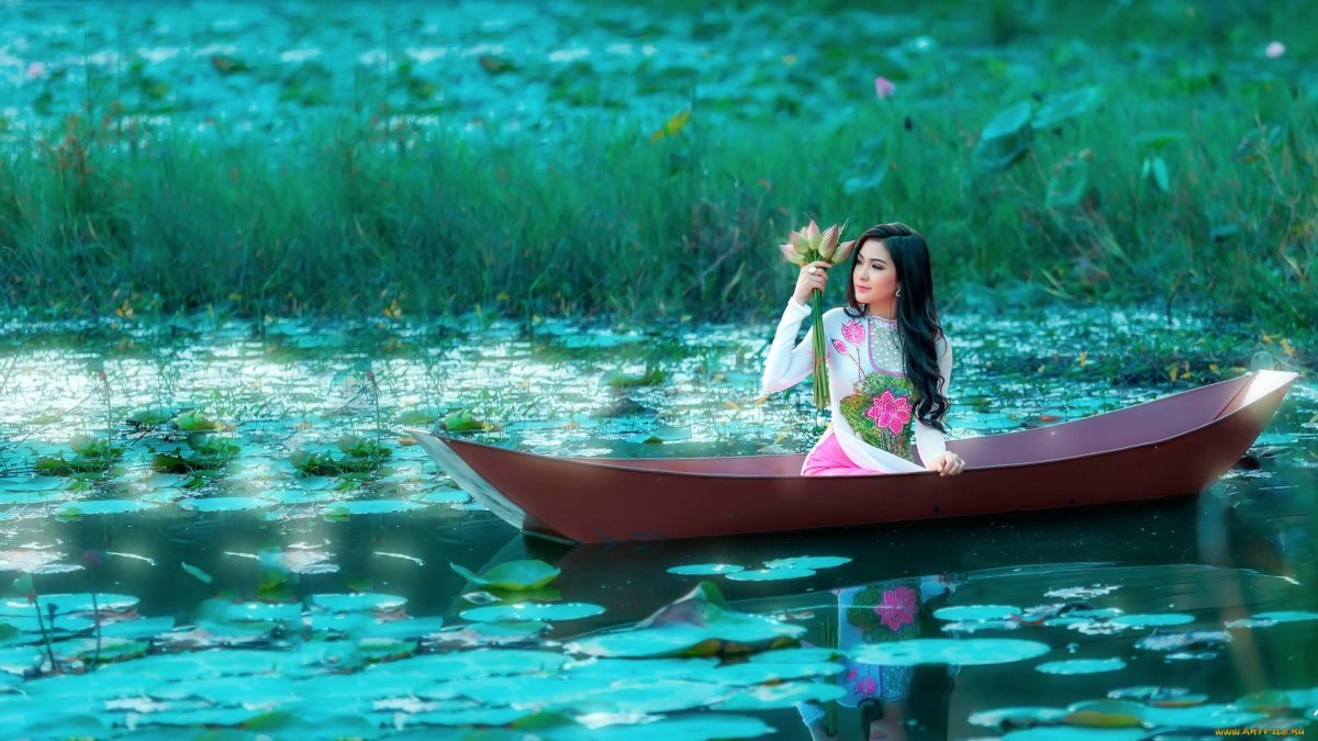 Девушка в лодке фотосессия