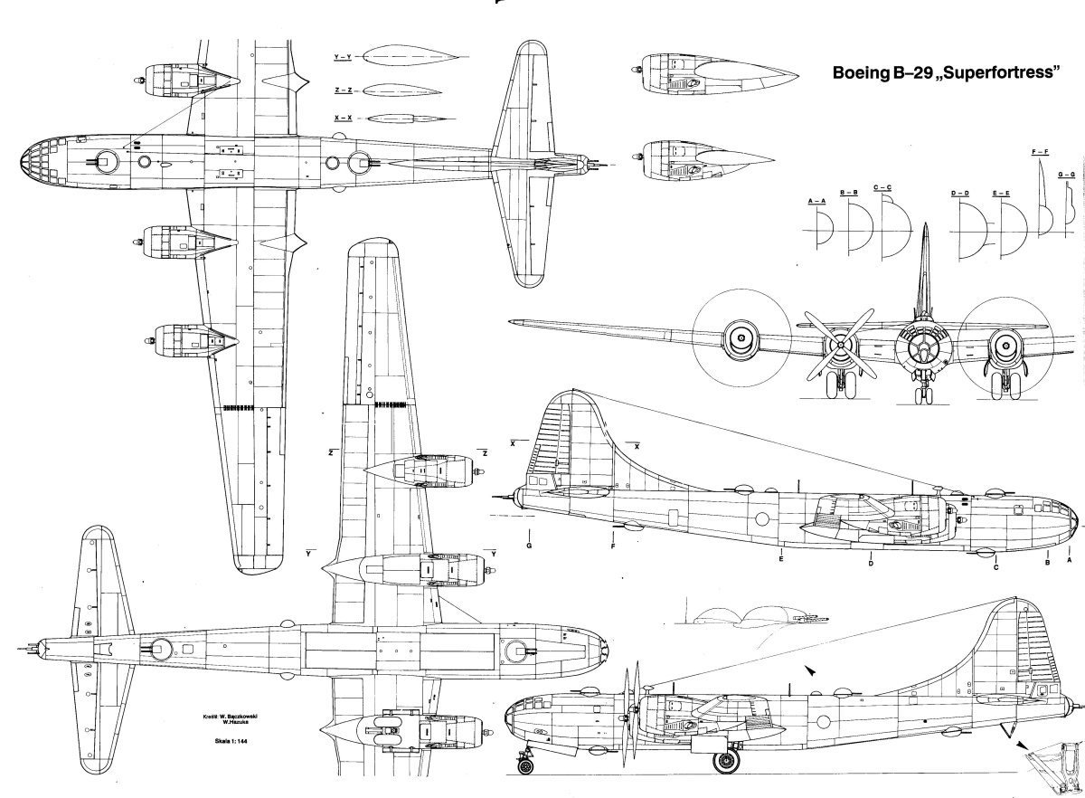 Boeing b-29 Superfortress чертежи