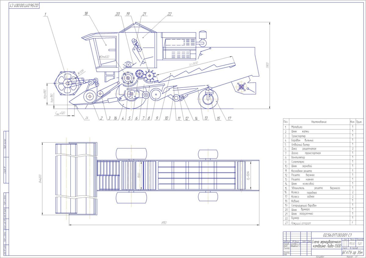 Комбайн Дон 1500 габариты