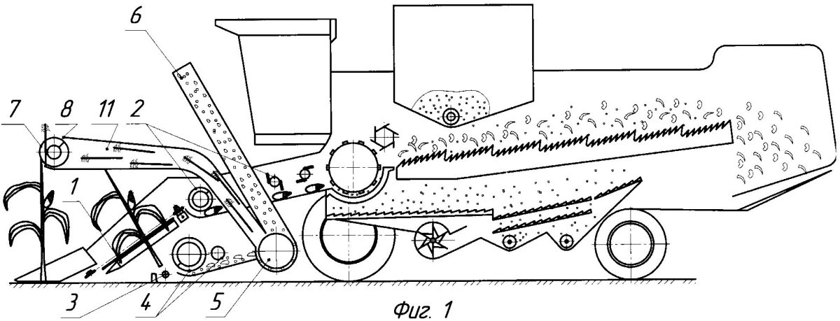 Кукурузоуборочный комбайн схема
