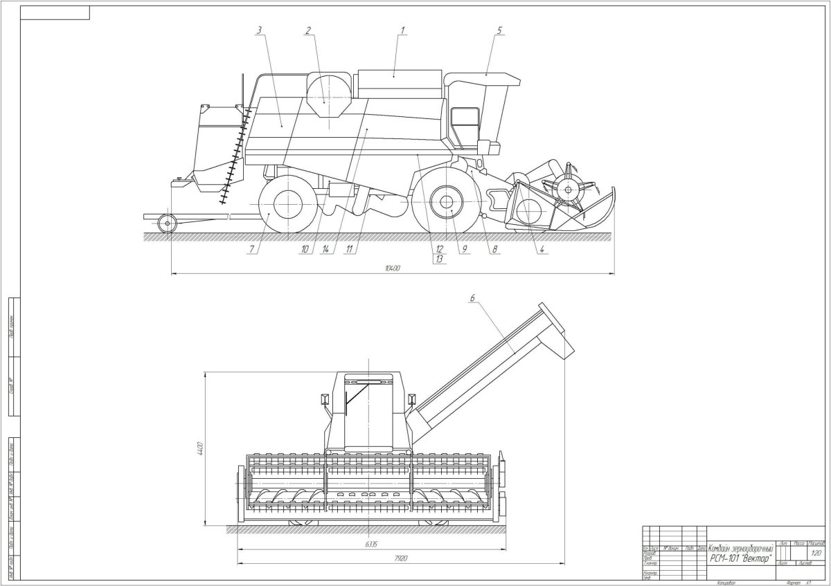 Комбайн Дон 1500 габариты