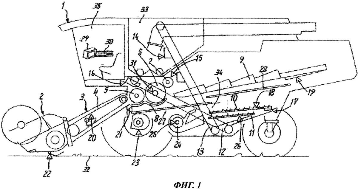 Схема зерноуборочного комбайна